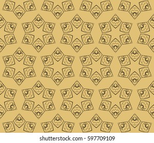 romantic geometric floral seamless pattern. Vector illustration. For modern interior design, fashion textile print, wallpaper 