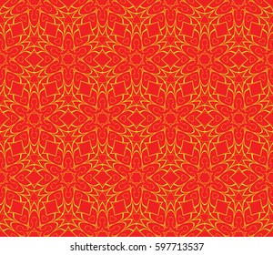 romantic geometric floral seamless pattern. Vector illustration. For modern interior design, fashion textile print, wallpaper, 