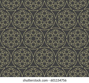 romantic geometric floral seamless pattern. Vector illustration. For modern interior design, fashion textile print, wallpaper, decor panel