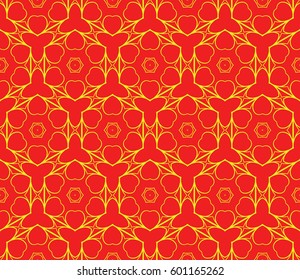 romantic geometric floral seamless pattern. Vector illustration. For modern interior design, fashion textile print, wallpaper, decor panel
