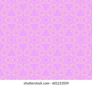 romantic geometric floral seamless pattern. Vector illustration. For modern interior design, fashion textile print, wallpaper, decor panel