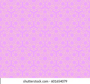 romantic geometric floral seamless pattern. Vector illustration. For modern interior design, fashion textile print, wallpaper, decor panel