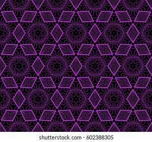 romantic geometric floral seamless pattern. Vector illustration. For modern interior design, fashion textile print, wallpaper, decor panel