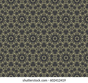 romantic geometric floral seamless pattern. Vector illustration. For modern interior design, fashion textile print, wallpaper, decor panel