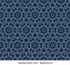 romantic geometric floral seamless pattern. Vector illustration. For modern interior design, fashion textile print, wallpaper, decor panel