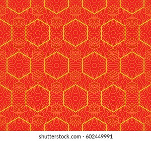 romantic geometric floral seamless pattern. Vector illustration. For modern interior design, fashion textile print, wallpaper, decor panel