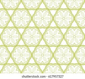 romantic geometric floral seamless pattern. Vector illustration. For modern interior design, fashion textile print, wallpaper, decor panel