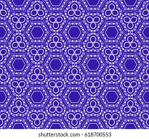 romantic geometric floral seamless pattern. Vector illustration. For modern interior design, fashion textile print, wallpaper, decor panel