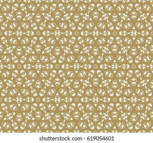 romantic geometric floral seamless pattern. Vector illustration. For modern interior design, fashion textile print, wallpaper, decor panel
