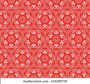 romantic geometric floral seamless pattern. Vector illustration. For modern interior design, fashion textile print, wallpaper, decor panel