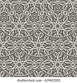 romantic geometric floral seamless pattern. Vector illustration. for printing on fabric, paper for scrapbooking, wallpaper, cover, page book.