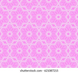 romantic geometric floral seamless pattern. Vector illustration. For modern interior design, fashion textile print, wallpaper, decor panel