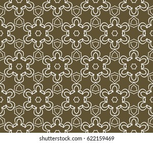 romantic geometric floral seamless pattern. Vector illustration. For modern interior design, fashion textile print, wallpaper, decor panel