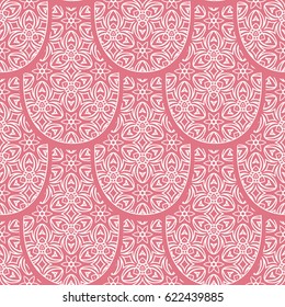 romantic geometric floral seamless pattern. Vector illustration. for printing on fabric, paper for scrapbooking, wallpaper, cover, page book.