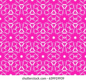 romantic geometric floral seamless pattern. Vector illustration. For modern interior design, fashion textile print, wallpaper, decor panel