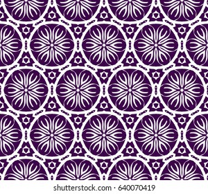 romantic geometric floral seamless pattern. Vector illustration. For modern interior design, fashion textile print, wallpaper, decor panel