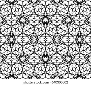 romantic geometric floral seamless pattern. Vector illustration. For modern interior design, fashion textile print, wallpaper, decor panel