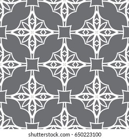 romantic geometric floral seamless pattern. Vector illustration. For modern interior design, fashion textile print, wallpaper, decor panel