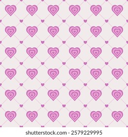 Romantic geometric purple heart shaped with lattice pattern design, making it ideal for Valentine's Day-themed decorations, wedding invitations, romantic stationery, wallpapers, or textile designs. 