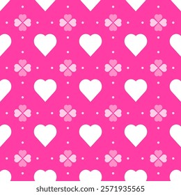 Romantic geometric seamless pattern of Valentine's Day. Use the pattern design as a vinyl banner, backdrop, web page backgrounds, greeting card, postcard, or poster.