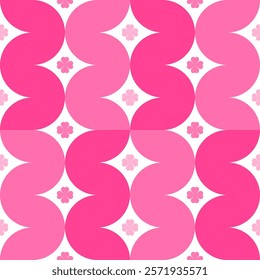 Romantic geometric seamless pattern of Valentine's Day. Use the pattern design as a vinyl banner, backdrop, web page backgrounds, greeting card, postcard, or poster.