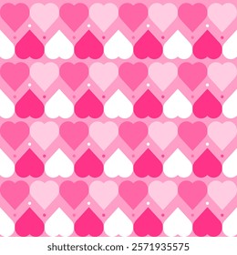 Romantic geometric seamless pattern of Valentine's Day. Use the pattern design as a vinyl banner, backdrop, web page backgrounds, greeting card, postcard, or poster.