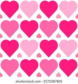 Romantic geometric seamless pattern of Valentine's Day. Use the pattern design as a vinyl banner, backdrop, web page backgrounds, greeting card, postcard, or poster.