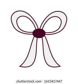 romantic gift bow isolated icon desing, vector illustration