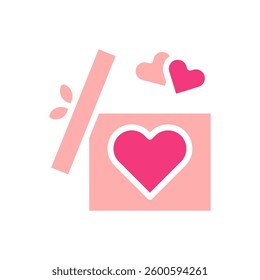 Romantic Gift Box with Hearts for Valentine's Day