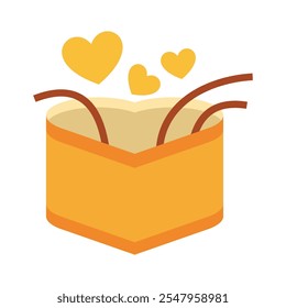 Romantic gift box icons, minimalist vector illustration and transparent graphic element. Isolated on white background