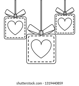 romantic gift boxes hanging symbol black and white