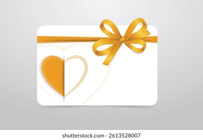 Romantic Gift Card with Heart and Ribbon