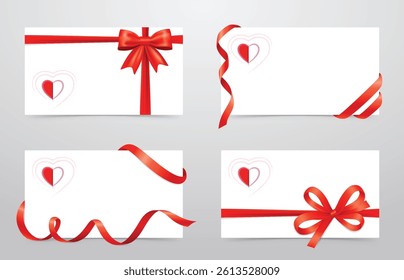 Romantic Gift Card with Heart and Ribbon