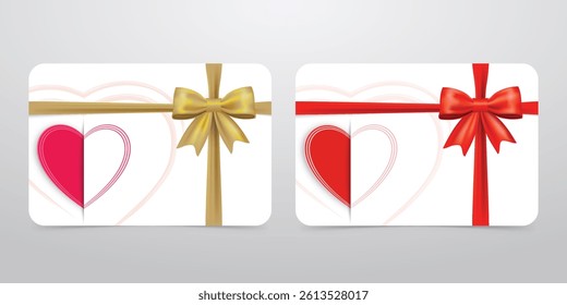 Romantic Gift Card with Heart and Ribbon
