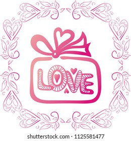 Romantic gift. Vector illustration