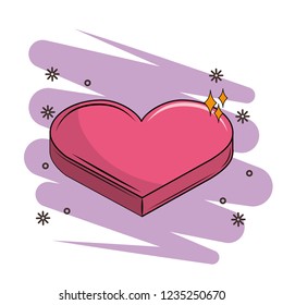 Romantic giftbox heart shaped