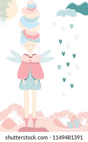 romantic girl, cute girl, fashion girl, vector girl, fairy