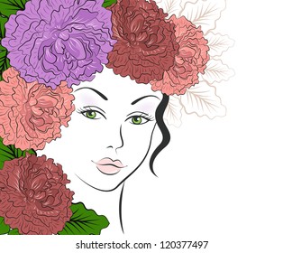 Romantic girl with floral hair