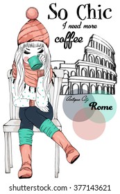 romantic girl hand drawing watercolor illustration t shirt print fashion cute happy postcard valentine colorful poster beautiful