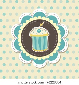 Romantic girl scrapbooking (vector version eps 8). Baby card for invitation, greeting, birthday, label, postcard, congratulation, frame, gift and etc.