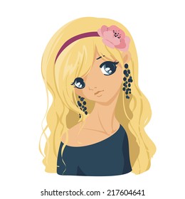 romantic girl. vector
