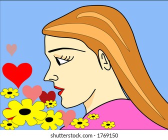 Romantic Girl - vector illustration