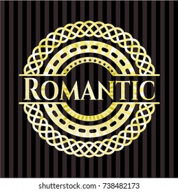 Romantic gold emblem or badge