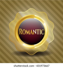 Romantic golden emblem