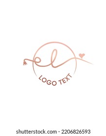 A romantic and graceful calligraphy type L Vector logo template