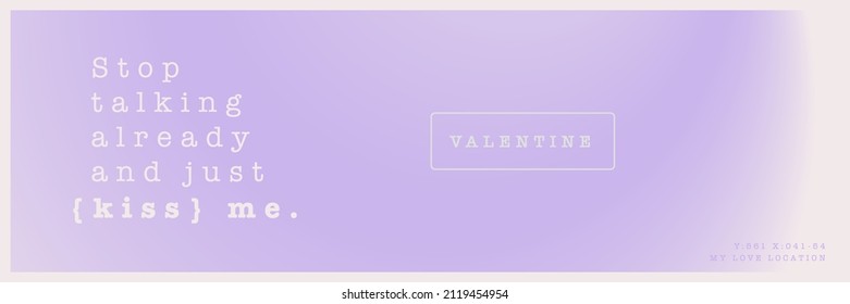 Romantic gradient background pattern in modern japanese trendy style. Colorful blurred backdrop for valentine day love decoration. Purple abstract asian vector creative aesthetic design with text.