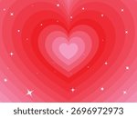 Romantic Gradient Hearts with Sparkling Stars