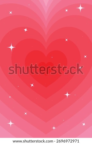 Romantic Gradient Hearts with Sparkling Stars
