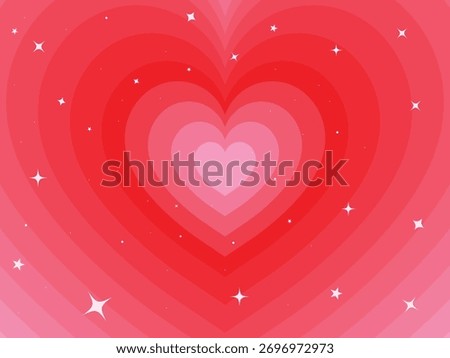 Romantic Gradient Hearts with Sparkling Stars