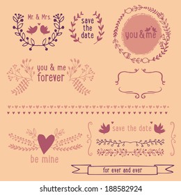 Romantic graphic elements